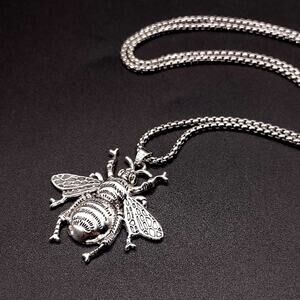 Silver Plated Large Bumblebee Necklace Boho Women's  Anniversary Birthday Gift